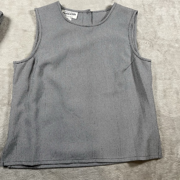 Pendleton Womens 2 pc Vintage Twin Set Tank and‎ Blazer Lightweight Houndstooth - Picture 6 of 11